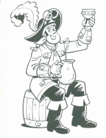 A coloring page of piet piraat